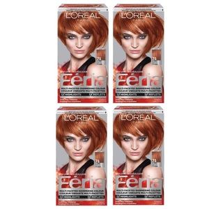 4 x L'Oreal Paris Feria 74 Deep Copper Blonde Hair Color Dye Shimmering NEW